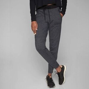 Athleta Heather Gray Black Flux Street Joggers Pants Size XL Zipper Ankles